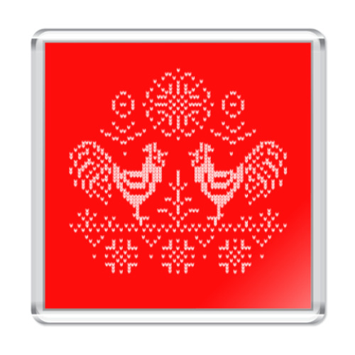 Магнит с принтом Год петуха