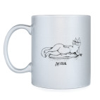 Кружка серебристая Дева / Кот / Зодиак