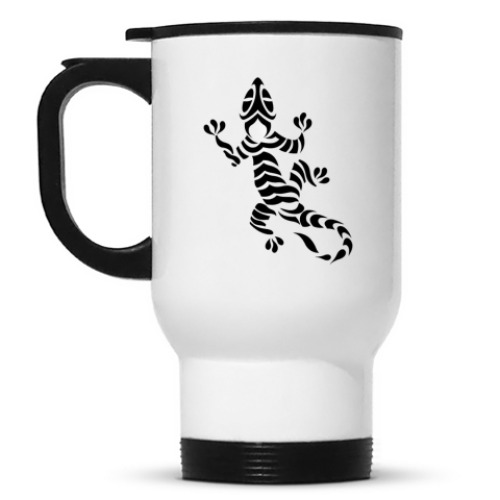 Кружка-термос с принтом Ящерка