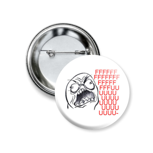 Значок 37мм с принтом FFFUUU