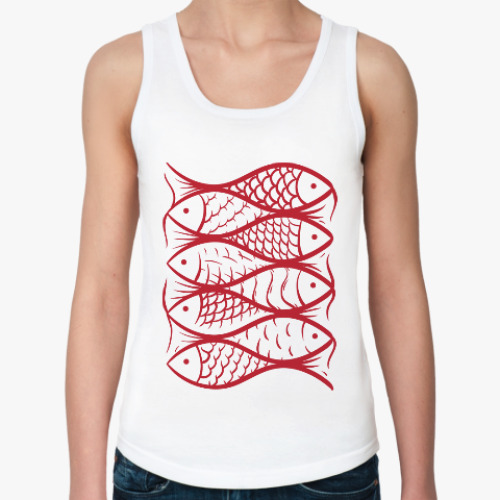 Женская майка с принтом Рыбы, рыбы, рыбы