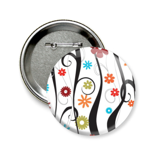 Значок 58мм с принтом Декор