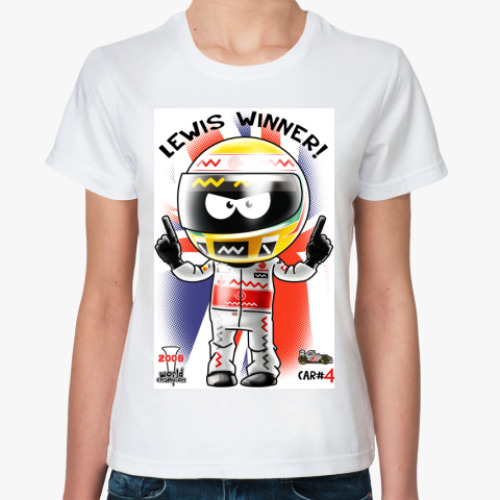 Классическая футболка с принтом LEWIS WINNER