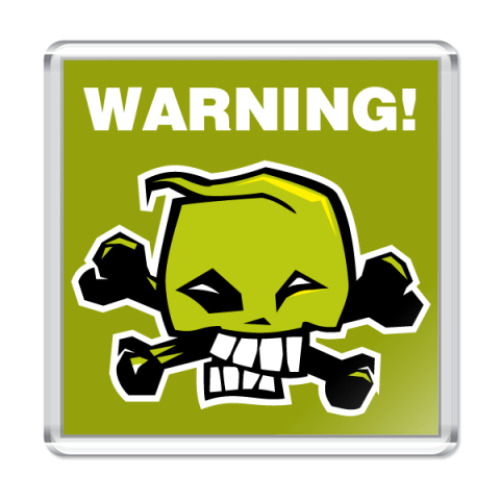 Магнит с принтом Warning1