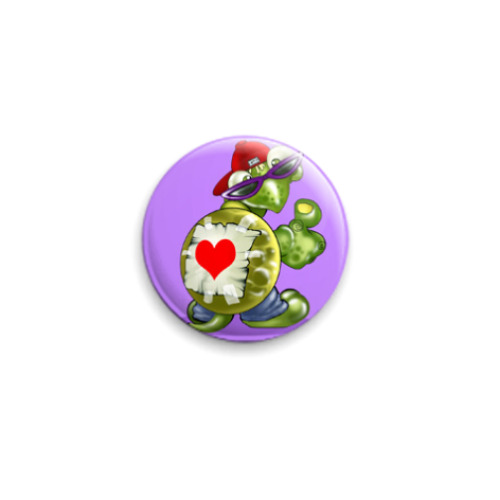 Значок 25мм с принтом  'Черепах'