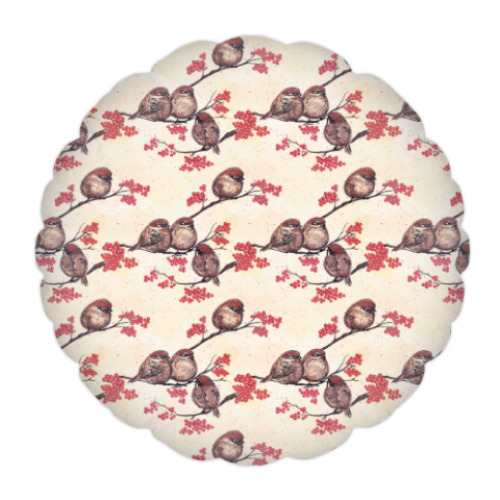 Подушка с принтом Воробьиная песня