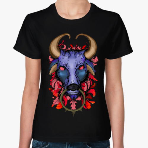 Женская футболка с принтом BULL Colour