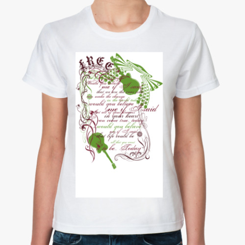 Классическая футболка с принтом Free