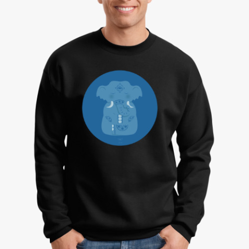 Свитшот с принтом Animal Zen: E is for Elephant