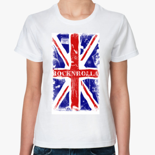 Классическая футболка с принтом  Rocknrolla