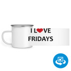 Кружка металлическая белая (круговая запечатка)