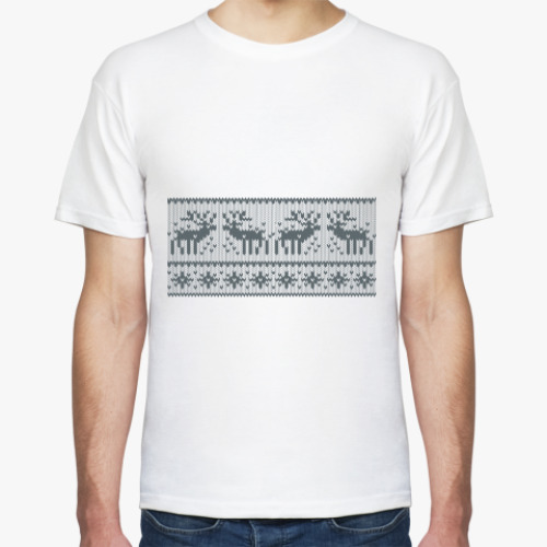 Футболка с принтом свитер с оленями