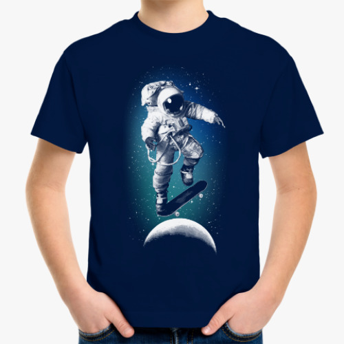 Детская футболка с принтом Astronaut on skateboard