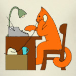 Кот с телефоном