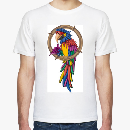 Футболка с принтом попугай