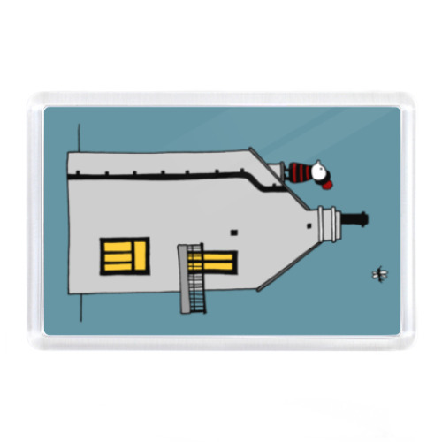 Магнит с принтом Корнуольский домик