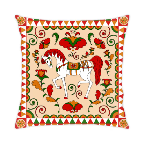Подушка с принтом Русский орнамент / Russian folk ornament