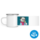 Кружка металлическая белая (круговая запечатка)