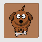 Холст 40 х 40 см Собачка с косточкой