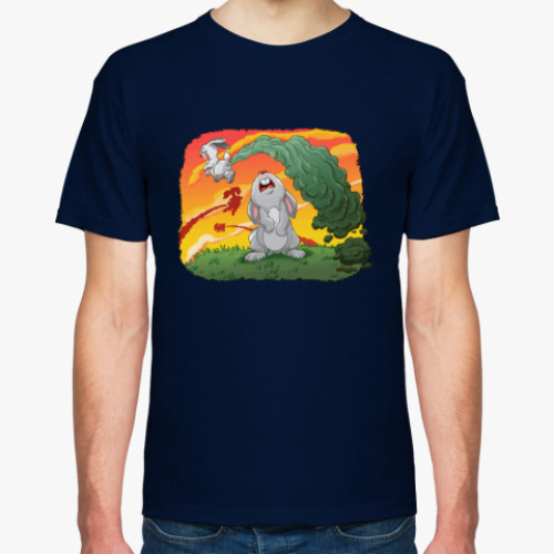 Футболка с принтом Летающие зайцы