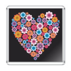 Магнит 6.5 x 6.5 см Сердце из цветов