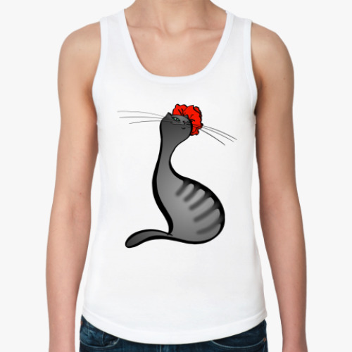 Женская майка с принтом Кошка