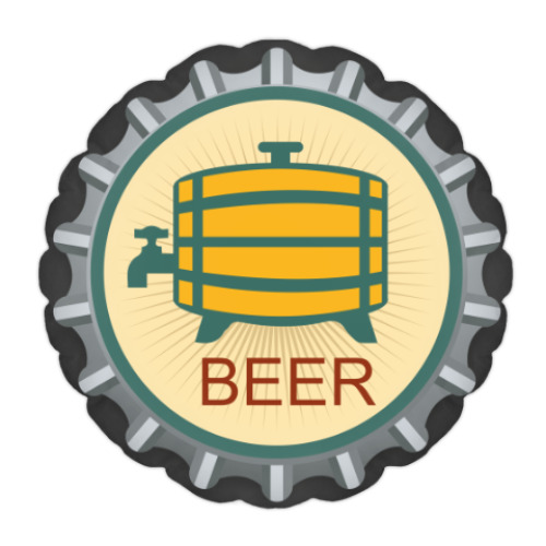 Подушка с принтом пивная пробка