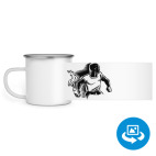 Кружка металлическая белая (круговая запечатка)