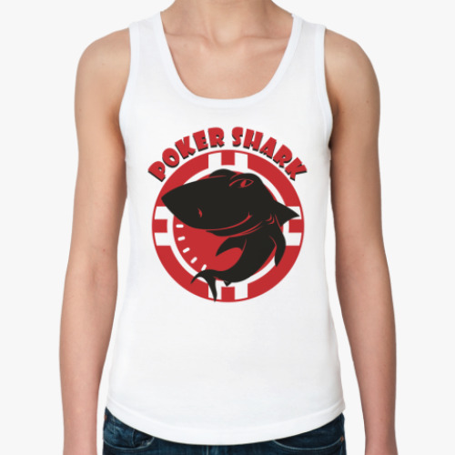 Женская майка с принтом  «Poker shark»