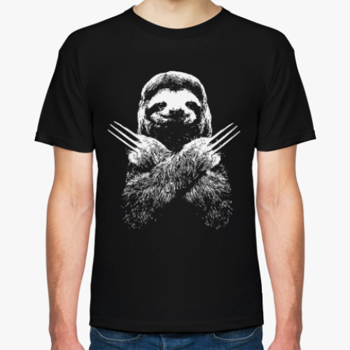 Футболка с принтом Ленивец - Росомаха