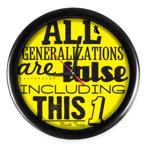 Настенные часы с принтом 'Mark Twain'