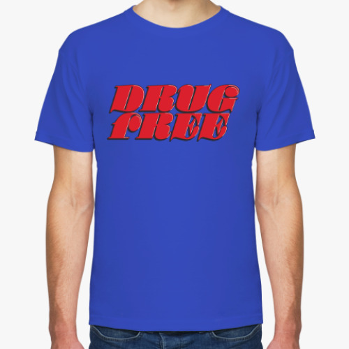 Футболка с принтом drugfree straight edge
