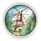Настенные часы (без цифр) Мельница в лесу