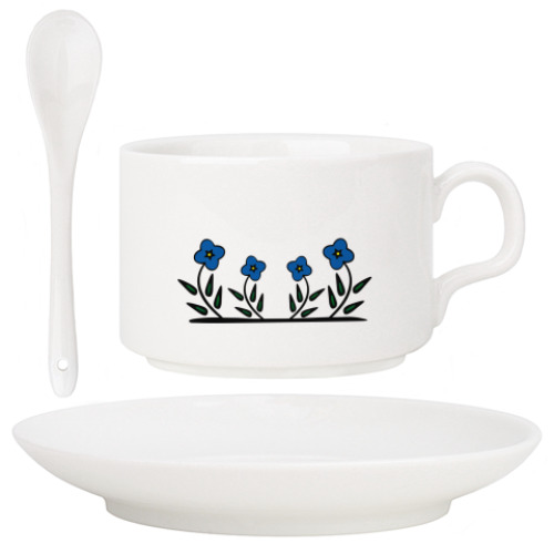 Кофейный набор с принтом Кот и сердце