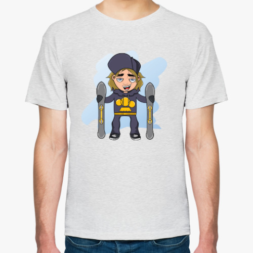 Футболка с принтом Лыжник