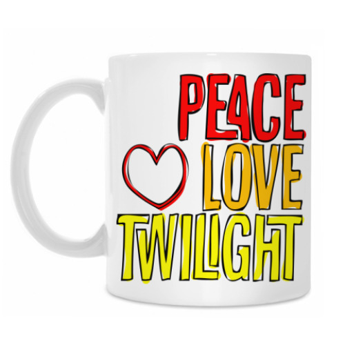 Кружка с принтом Peace Love Twilight