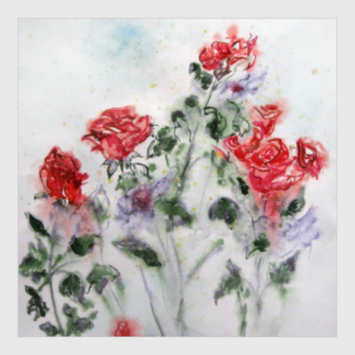 Постер с принтом Розы после дождя