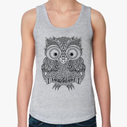 Женская майка с принтом Лупоглазая совушка