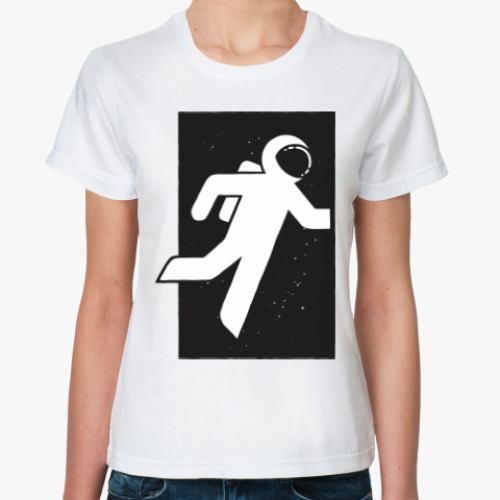 Классическая футболка с принтом Космонавт