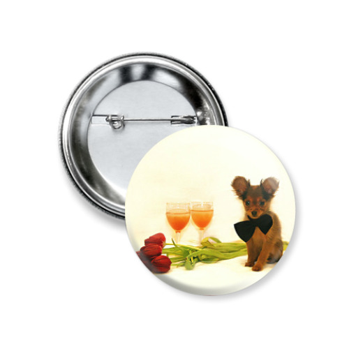 Значок 37мм с принтом С любовью!