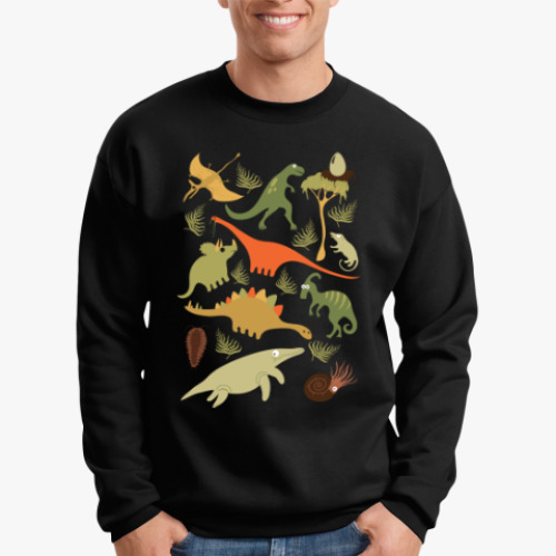 Свитшот с принтом Динозаврики