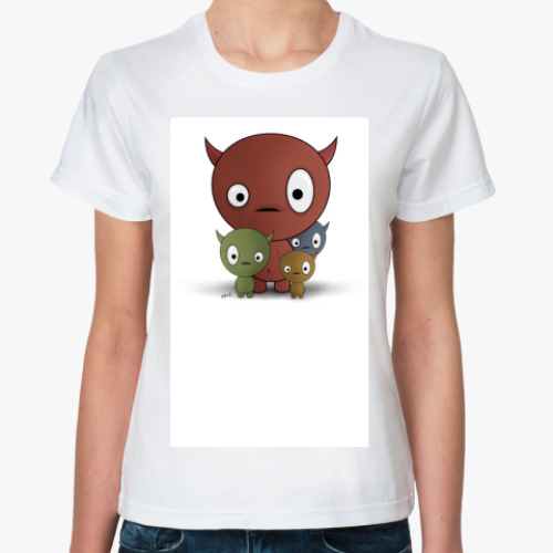 Классическая футболка с принтом Чертики