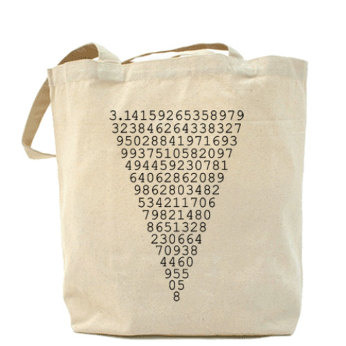 Сумка шоппер с принтом Число Пи пирамида
