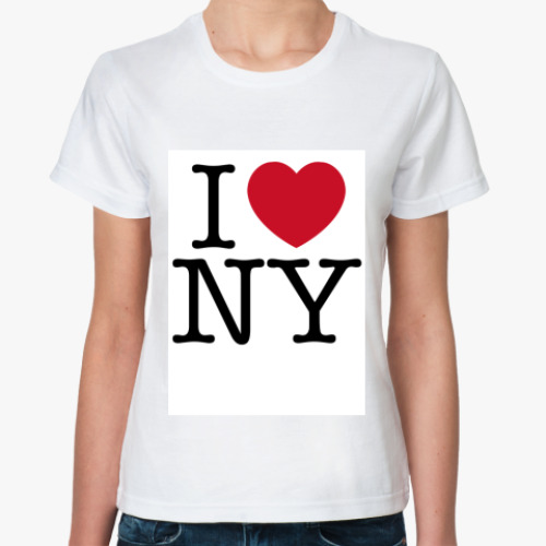 Классическая футболка с принтом i love NY