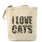 Холщовая сумка шоппер Я люблю кошек