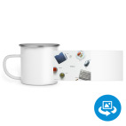 Кружка металлическая белая (круговая запечатка)