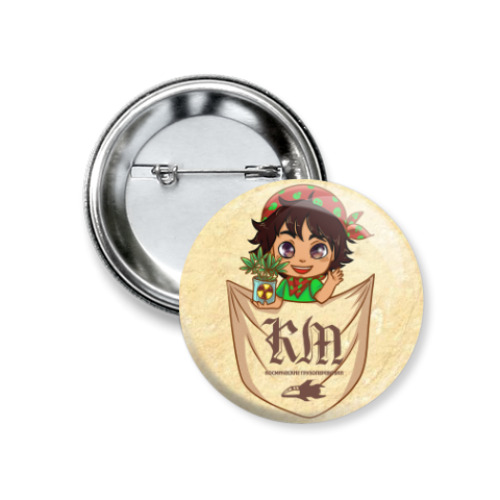 Значок 37мм с принтом Тед в кармашке