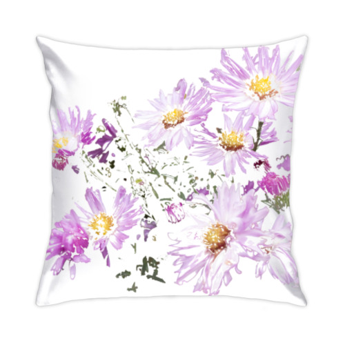 Подушка с принтом Хризантемы