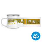 Кружка металлическая белая (круговая запечатка)