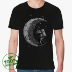 Футболка из органик-хлопка Moon worker космонавт на луне